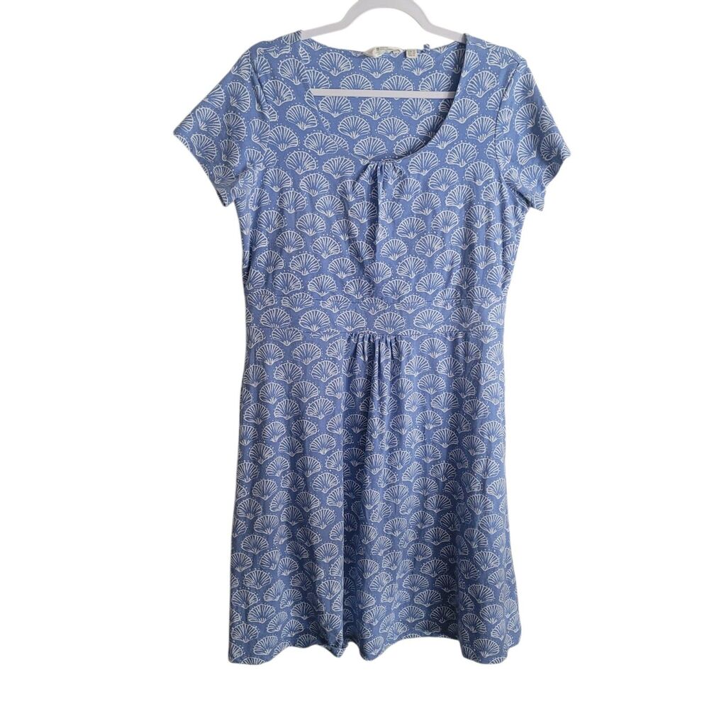 Mountain Warehouse Seashell Pattern UV Dress Women's Size12 Blue Beachy Pockets
